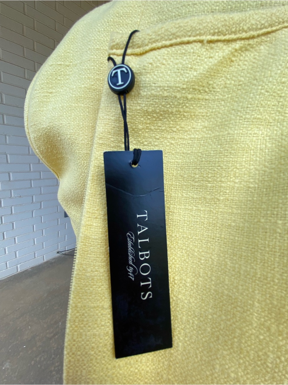 NWT size 12 Talbots Yellow Sleeveless Shift Dress with Patch Pockets and Bows - Picture 13 of 14